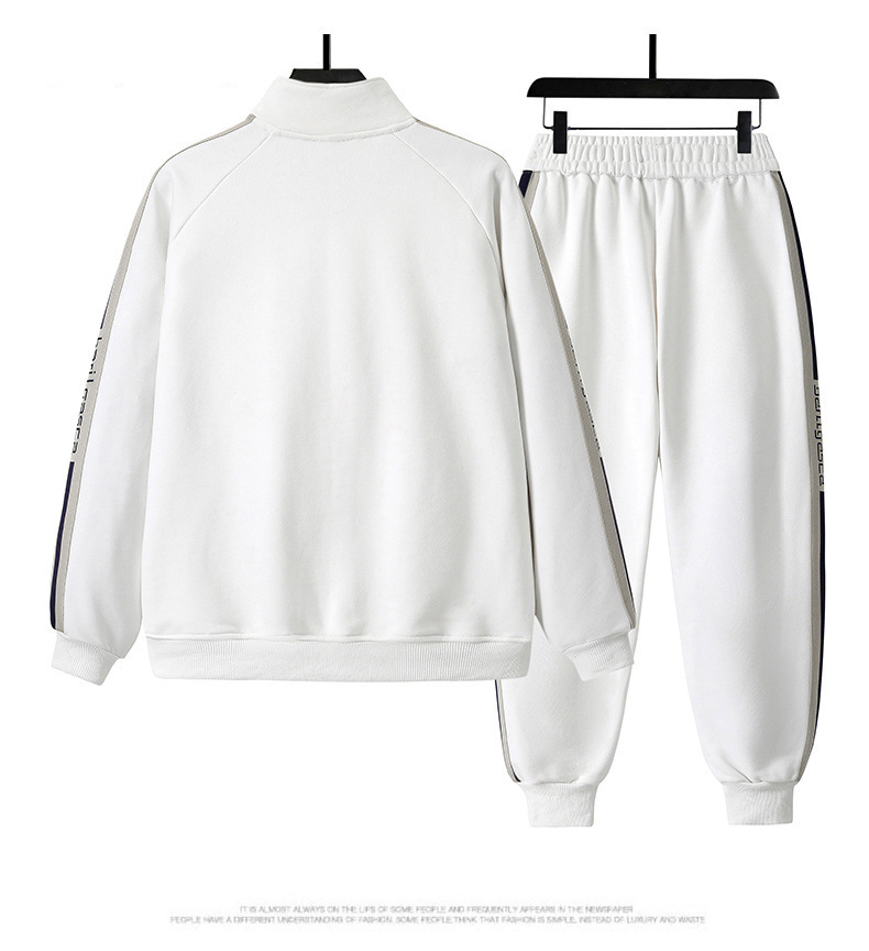 Men's Clothing Sportswear Suits For Men, New Spring And Autumn Men's Couple Stand Up Collar Running Trendy Jacket, Casual Two Piece Suit, Versatile_voghion.com