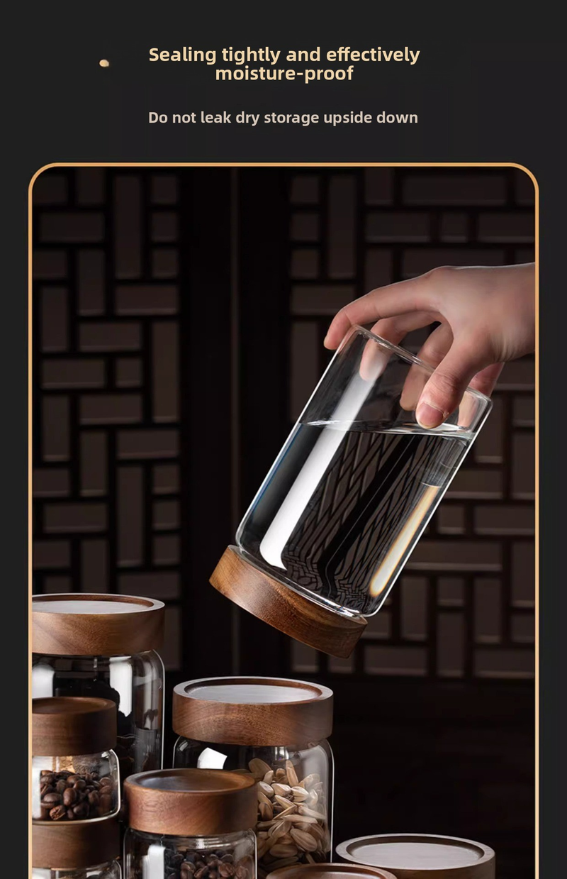 Luftdichter Vorratsbehälter aus Glas – Lebensmittelechter Küchenbehälter für Tee, Kaffee, Nüsse und Trockenwaren (feuchtigkeitsbeständig, 1000 ml Fassungsvermögen, BPA-frei)_voghion.com