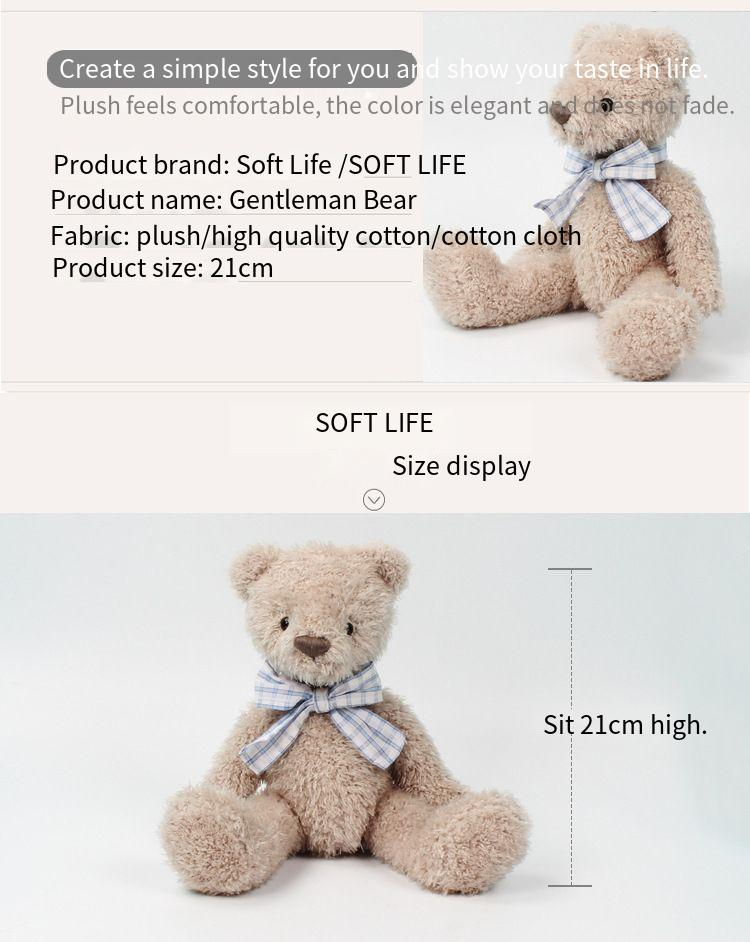 Orsetto gentiluomo Soft Life, bambola rilassante per bambini, regalo di compleanno, peluche, bambola orsetto con papillon_voghion.com