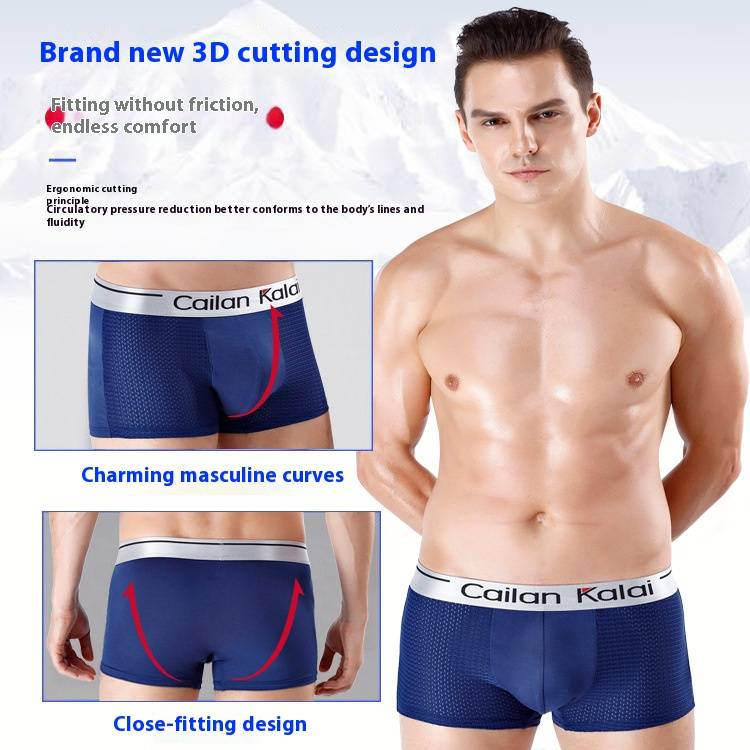 Herenboxershorts - Ademend modalmateriaal met mesh-oogjes voor ultiem comfort, middelhoog ontwerp, zacht en lichtgewicht voor zomer en dagelijks gebruik_voghion.com