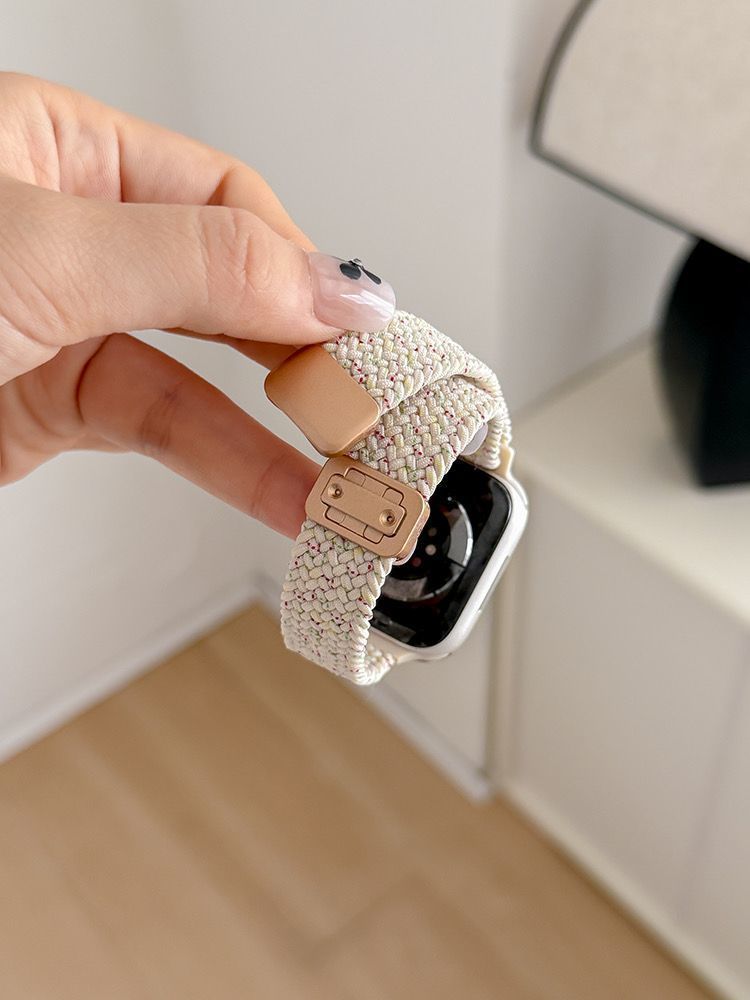 Applicabile ai cinturini per iWatch: Apple Watch 987 di decima generazione in nylon intrecciato, cinturino sportivo adesivo magnetico per Apple Watch 6_voghion.com