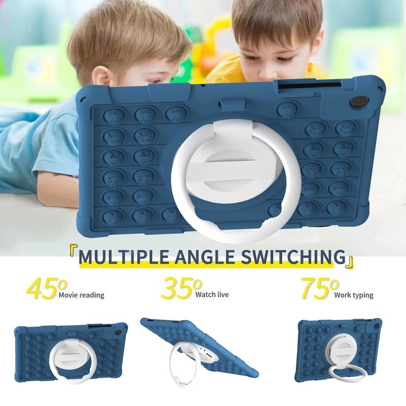 Push Pop iPad compatible tablet case with shoulder strap and stylus for Lenovo M10/Samsung Galaxy Tab A7 Lite/A8/iPad Air 9.7_voghion.com