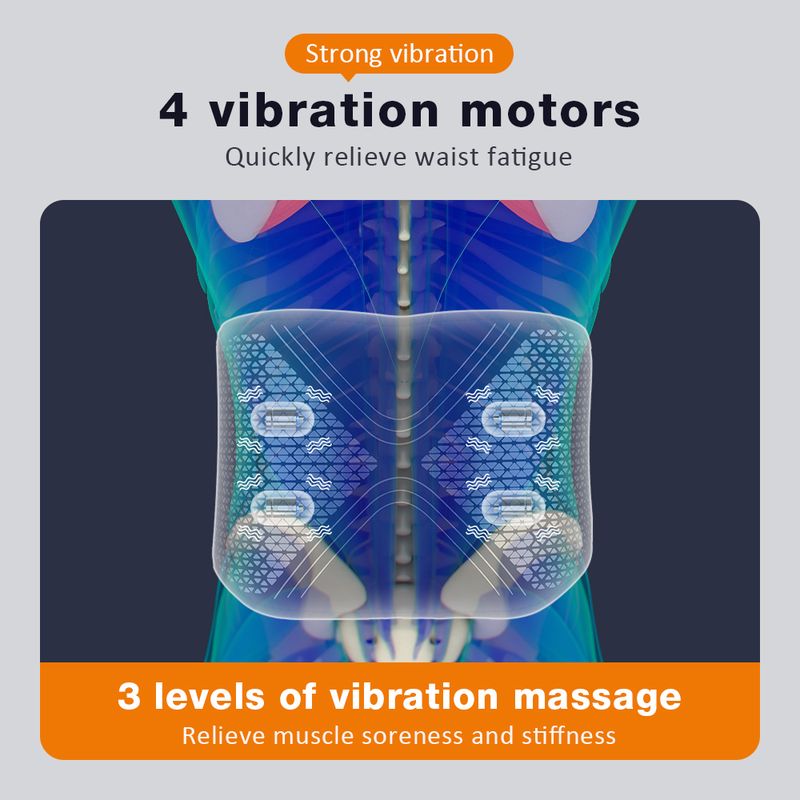 Graphene Taille Massager Elektrische Heizung Gürtel Vibration Heiße Kompresse Therapie Physiotherapie Lendenwirbelsäule Zurück Unterstützung Brace_voghion.com