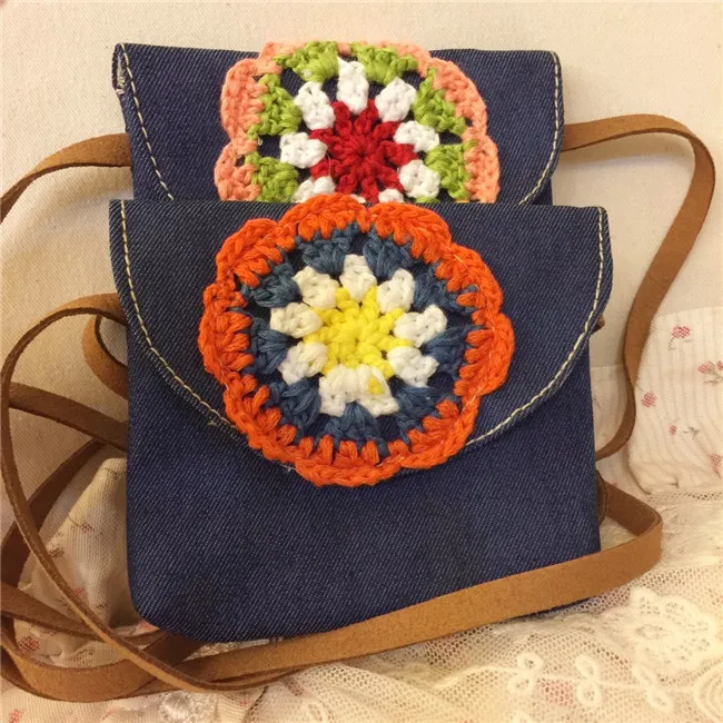 Moda Baby New Crochet Bambini Borsa a tracolla Fiore Borse a tracolla per bambini Borsa per il cambio delle ragazze in stile etnico C2341_voghion.com