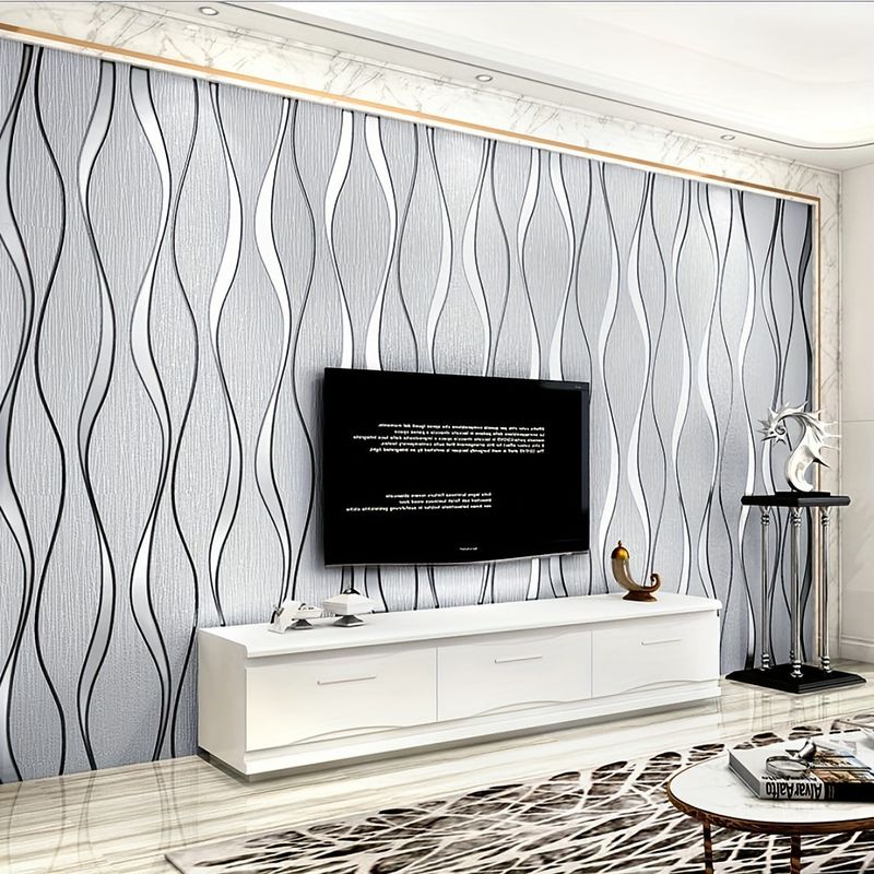 3D Striped Self-Adhesive Wallpaper Three-Dimensional Geometric Pattern DIY Waterproof Removable Stickers Bedroom Living_voghion.com