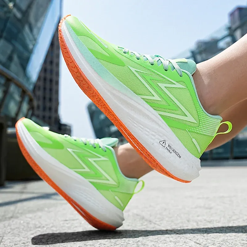 Professionelle Marathon-Laufschuhe, Rennlaufschuhe mit durchgehender Carbonplatte, stoßdämpfende Trainingssportschuhe für Jugendliche_voghion.com