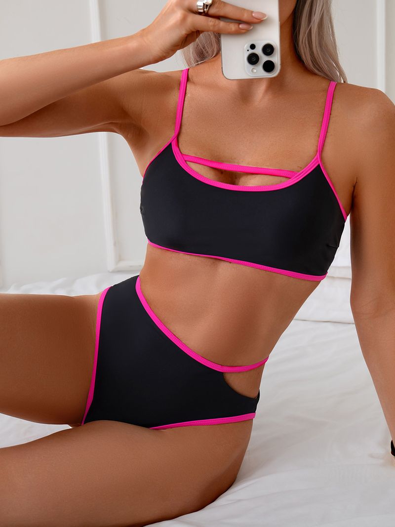 Damenbekleidung Neuer Badeanzug Weiblicher Sexy Backless Farbabstimmung Split Badeanzug_voghion.com