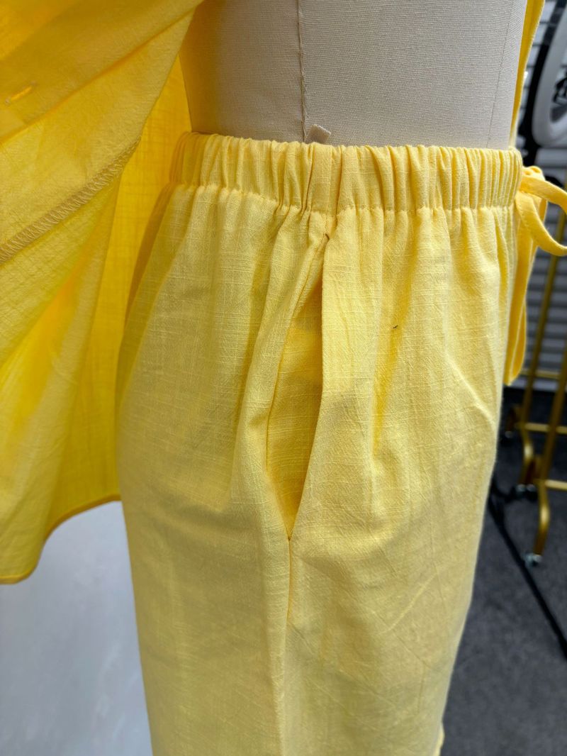 Abbigliamento da donna casual comodo pantaloncini a maniche corte abito due pezzi_voghion.com