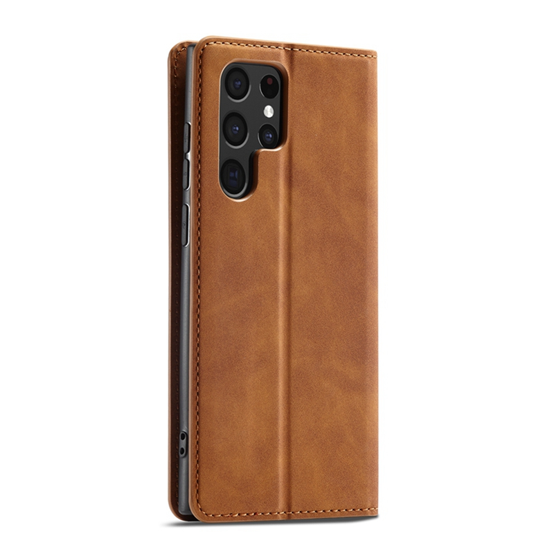 Maciņš ar kartes nodalījumu, foto rāmis, statīvs, magnētisks, atverams PU ādas maciņš priekš Samsung Galaxy Ultra Plus S24+ S24 vāciņš_voghion.com