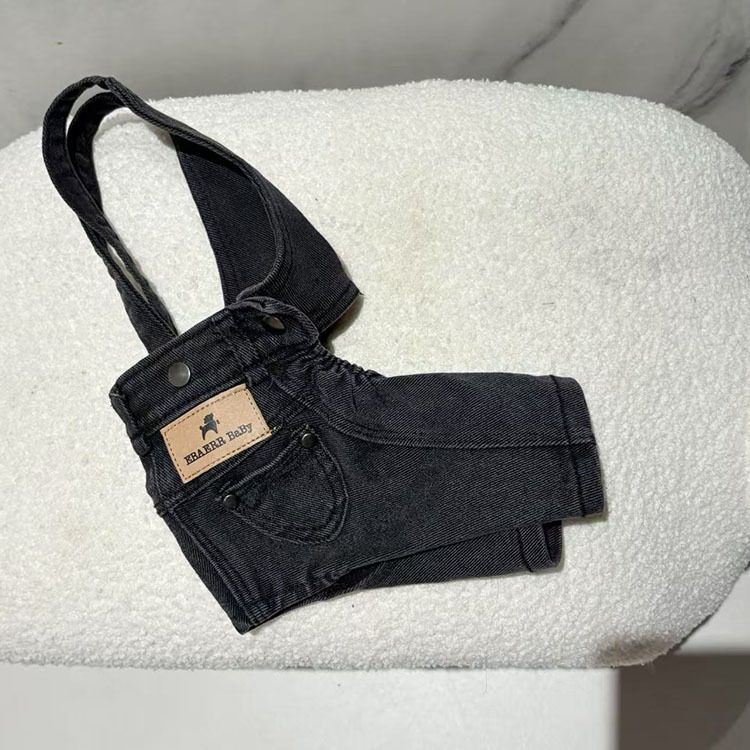 Macacão para cachorro 2025, jeans preto e branco, Teddy Bichon Schnauzer, jeans totalmente em algodão_voghion.com