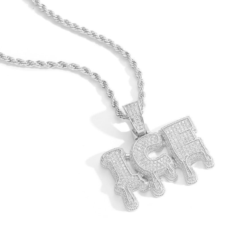 Ciondoli e ciondoli Hip Hop, nuovo ciondolo a forma di goccia con lettera inglese, placcato oro vero, con zirconi, collana versatile con lettera di personalità._voghion.com