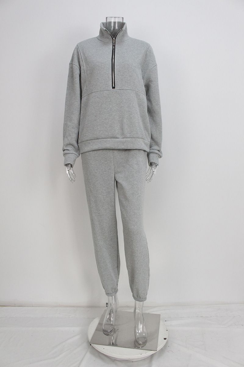 Women's Fleece Hoodie & Jogger Set - Streetwear Casual Two-Piece Outfit For Fall (Pink, Green, Blue, Khaki, Black, White, Purple, Navy, Olive)_voghion.com