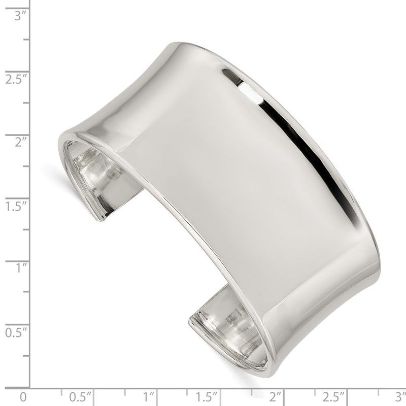 Sterling Silver 30mm Cuff Bangle Bracelet_voghion.com