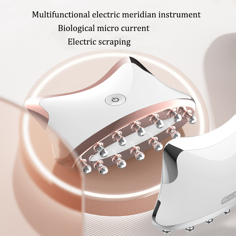 EMS Microstroom Guasha LED Licht Gezicht Hals Lichaam Lifting Anti-Rimpel Schoonheid Hoofd Ontspanning Massager Huid 70% korting_voghion.com