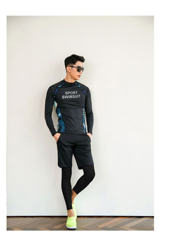 Women's Clothing Men's Long Sleeved Diving Suit, Women's Split Slim Chest Pad Jellyfish Surfing Suit, Couple Sunscreen Hot Spring Swimsuit New Style_voghion.com