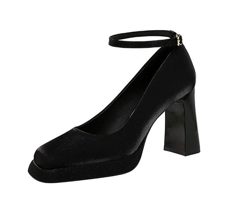 9982-K105 Style Banquet Wedding Coarse Super High Heels Waterproof Platform Silk Strap Single Shoes_voghion.com