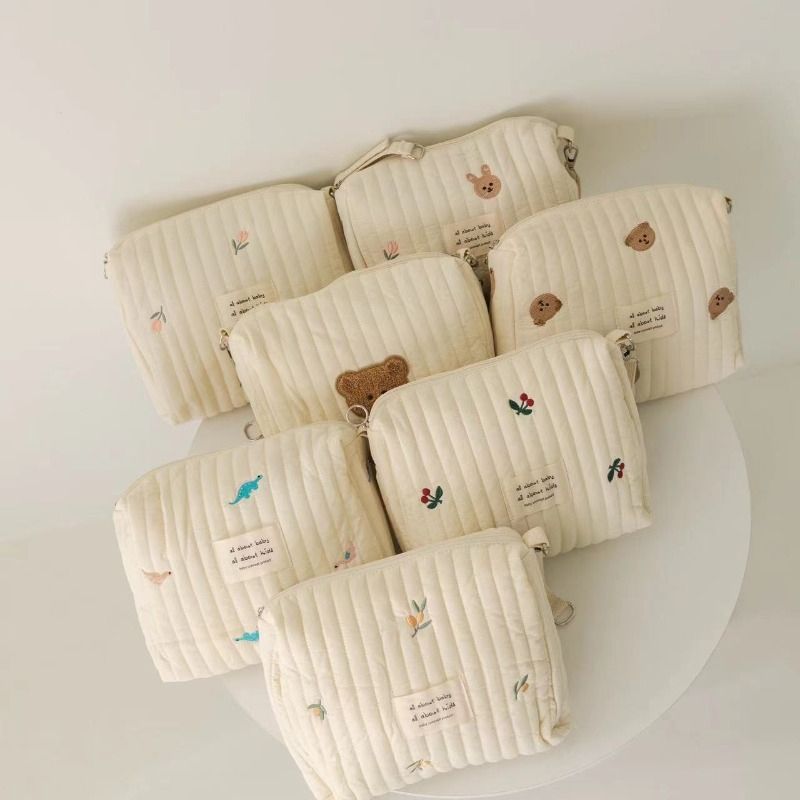 Portable Stroller Nappy Bag Quilted Baby Diaper Caddy Organizer Embroidered Mommy Bags Babies Accessories Changing Bag Storage_voghion.com