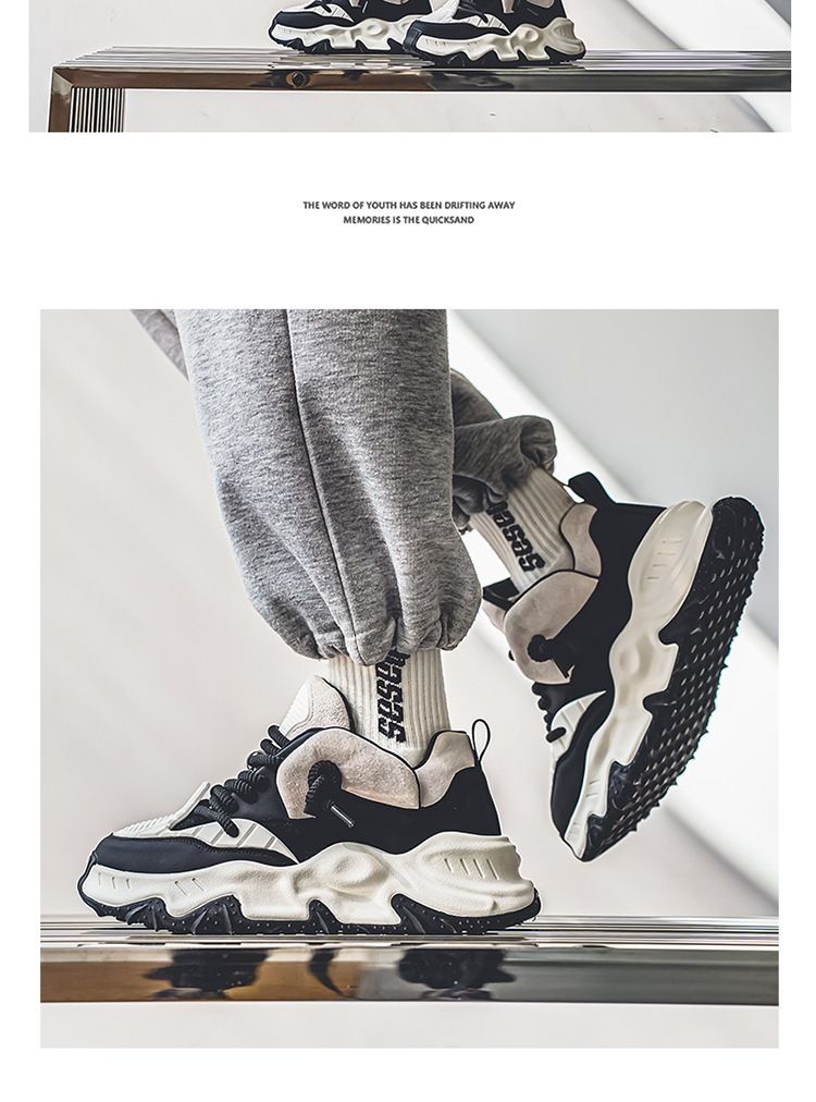 Scarpe da papà sportive alla moda e trendy con suola spessa per studenti casual autunnali, scarpe da uomo con fascia elastica in corda di canapa per giovani_voghion.com