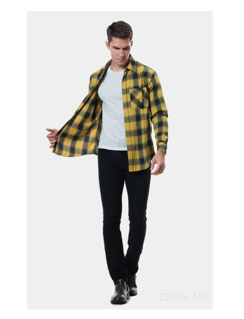 Warhorse kariertes Flanell-gebürstetes warmes Hemd, Herren-Freizeithemd_voghion.com