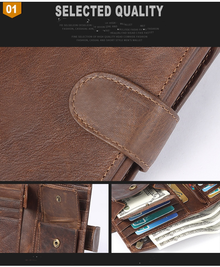 Herren-Geldbörse, RFID, lässig, Retro-Leder-Geldbörse, Haltetasche, Herren-Geldbörse, Kartentasche, großes Fassungsvermögen, Kartensteckplatz_voghion.com