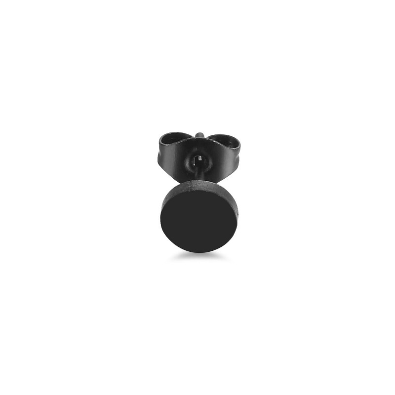 2 pezzi orecchini rotondi in acciaio inossidabile punk nero da uomo, da donna, hip hop, piercing rock, calibro, orecchini rotondi, gioielli_voghion.com