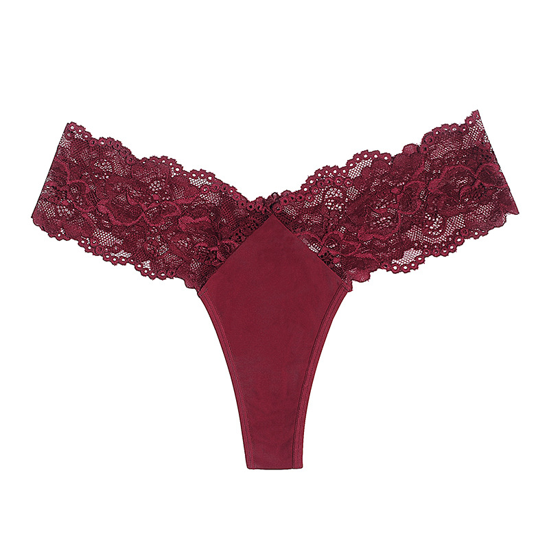 Fraen Thong sexy duerchsichteg mëttlerer Taille Fraenënnerwäsch huel Spitzenënnerwäsch_voghion.com