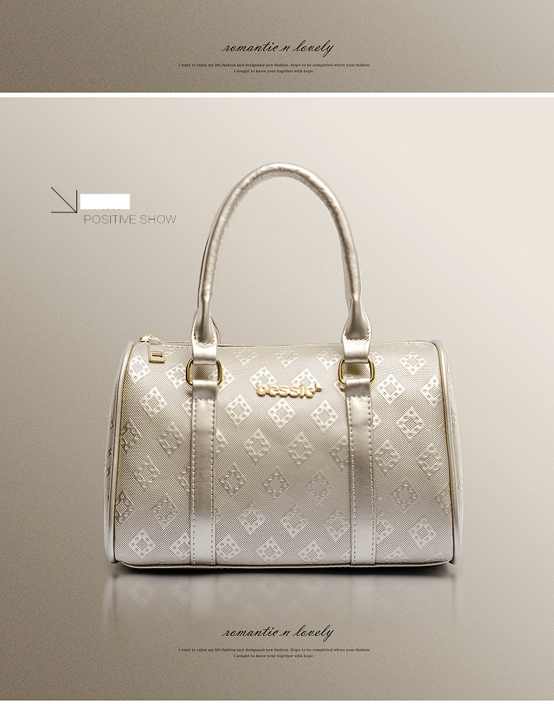 Set di borse da donna, elegante borsa da donna con motivo a rombi in rilievo, borsa a mano con tracolla a sei pezzi_voghion.com