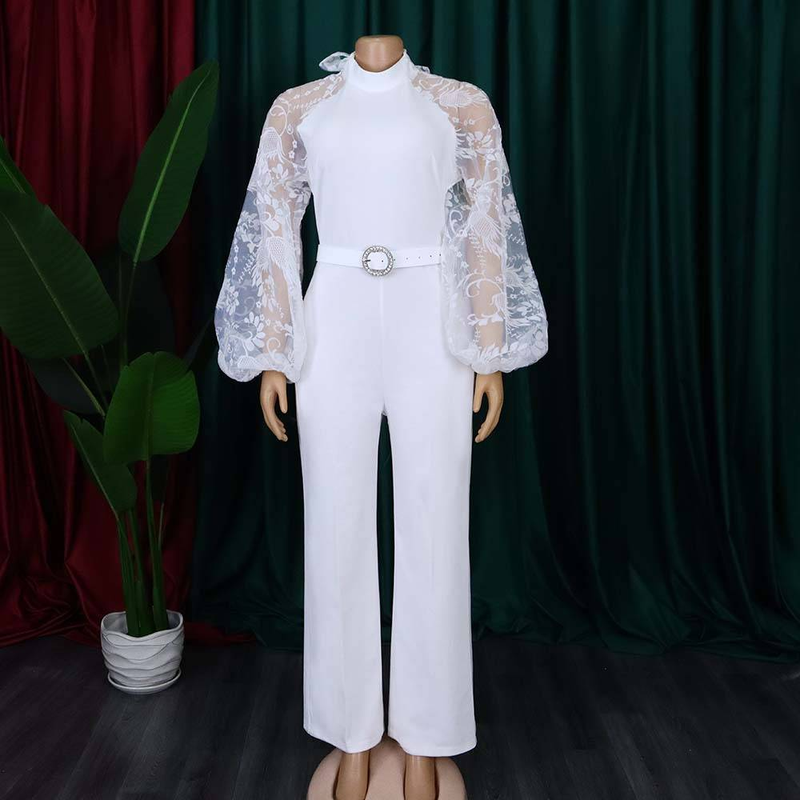 Mesh Jumpsuit Women White Overalls Party Lace Rompers New In Bodysuit One Piece Long Sleeve Summer Long Pants Y2k Spring Work_voghion.com