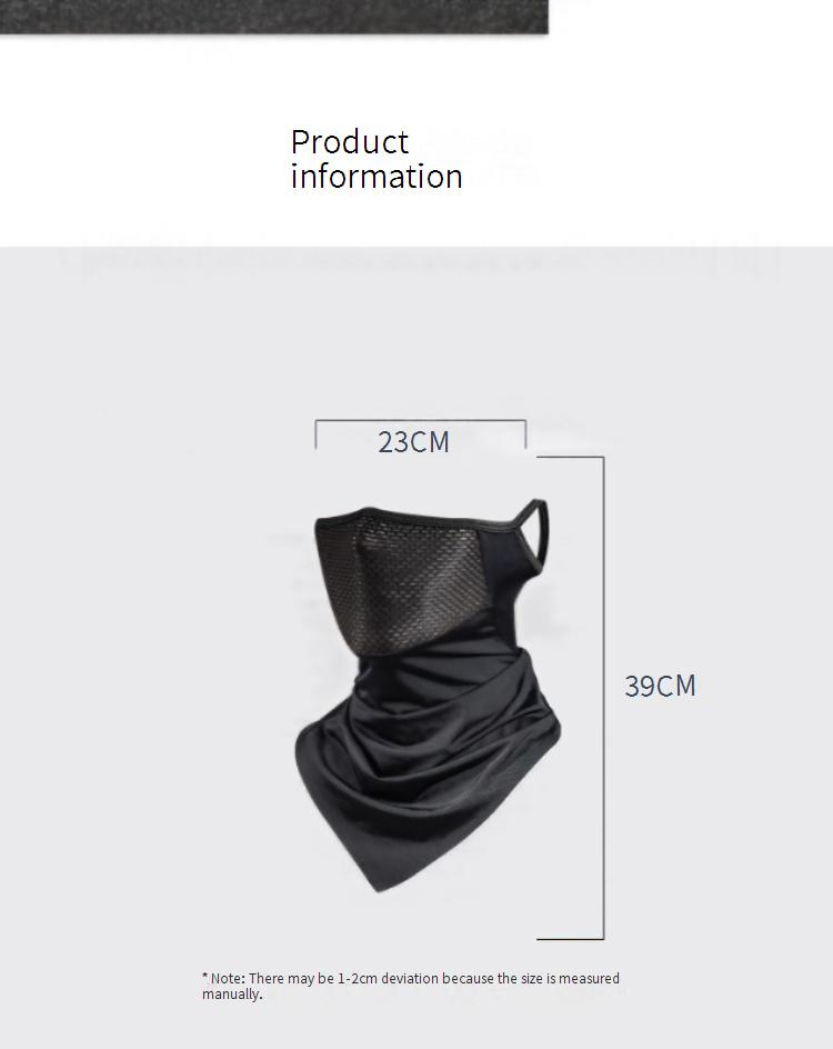 Masque de cyclisme d'été pour hommes, en soie glacée, avec protection solaire, respirant, magique, triangulaire, pour le sport et l'extérieur_voghion.com