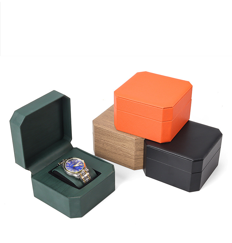 Octagonal Leather Jewelry Box Watch Storage Gift Box Bracelet Jewelry Packaging Box Batch_voghion.com