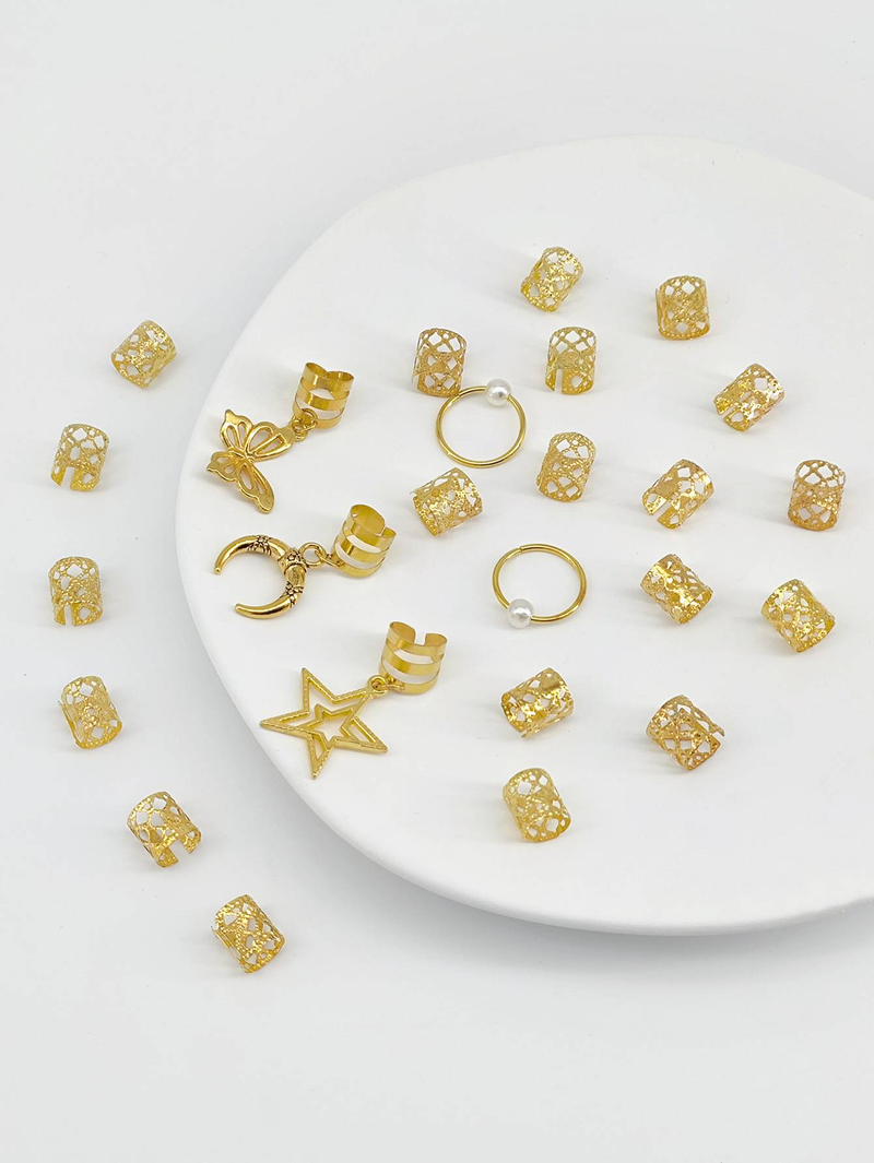 Fashionable Unique Metal Open Hair Clip, Stage Photoshoot Braid Hair Ring, Butterfly Pendant Hair Accessory_voghion.com