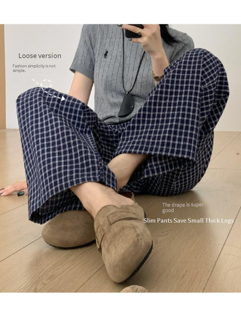 Lazy Style High Waist Wide Leg Pants Damen Sommer - Fließende Loungehose mit geradem Bein und elastischer Taille, lässige Palazzo-Hose_voghion.com