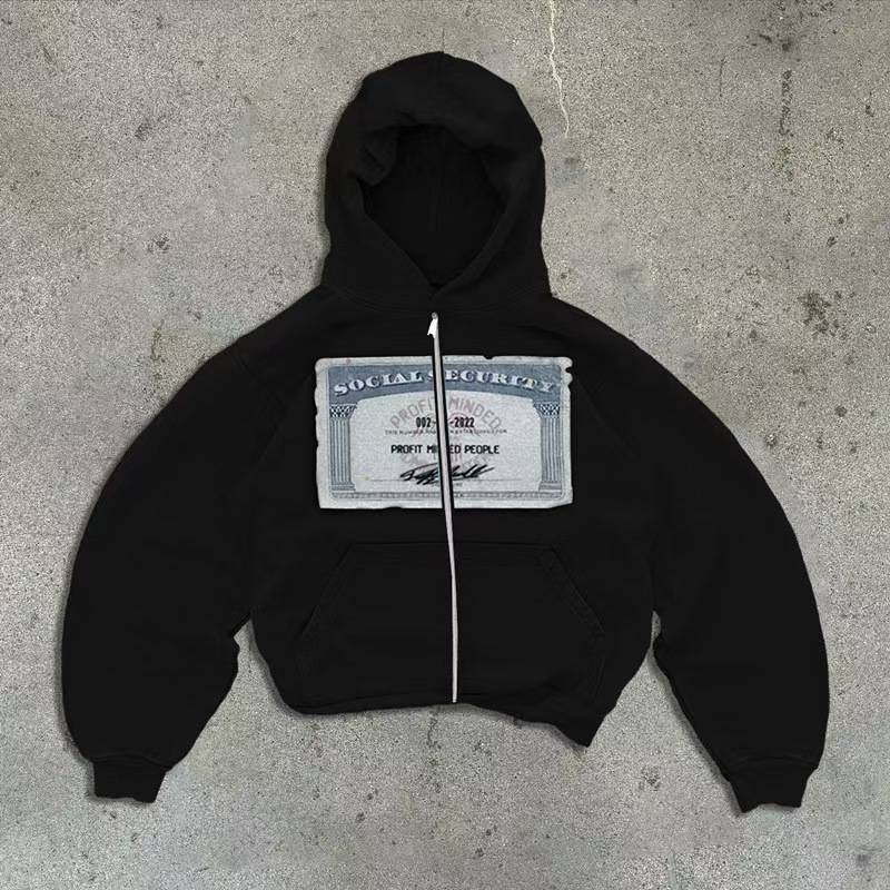 Felpa con cappuccio oversize con zip per adolescenti - Pullover unisex con stampa giocosa, stile streetwear Y2K_voghion.com