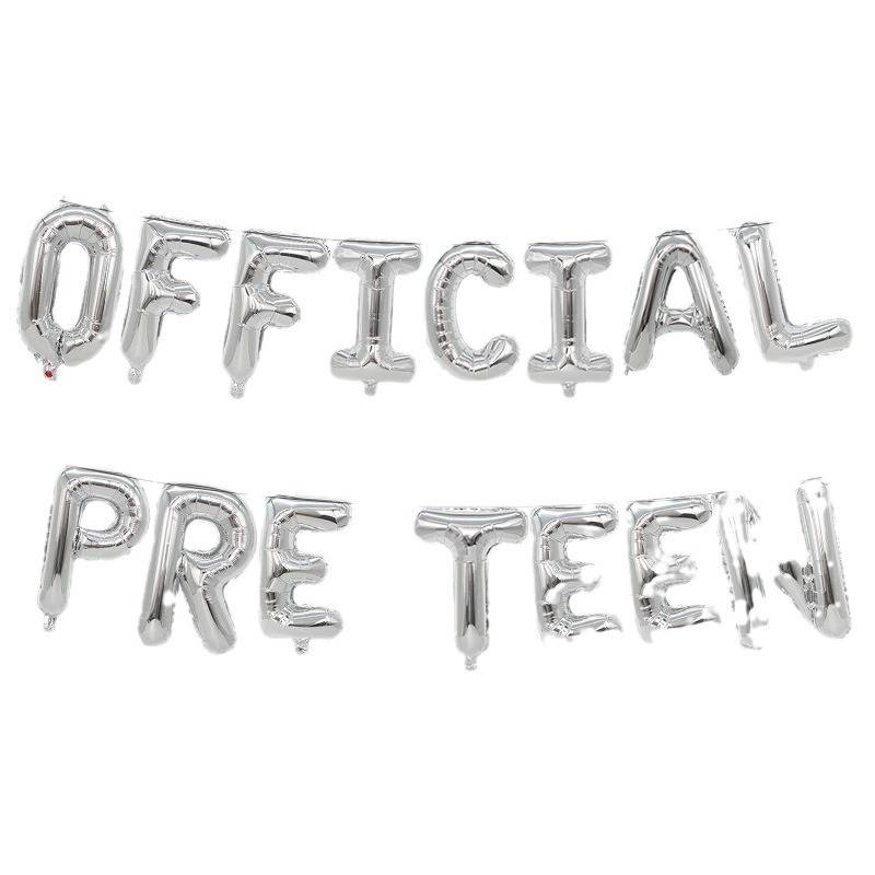 Official Teenager Birthday Balloon Set - 16 Inch Metallic Letter Balloons For Coming Of Age Party Decorations_voghion.com