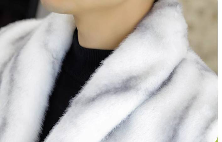 Herrenbekleidung Herren Pelzmantel Nerzimitat Pelzmantel Mittellang Nerzsamt Windjacke Jung Gutaussehend Lässig Winter Warm_voghion.com