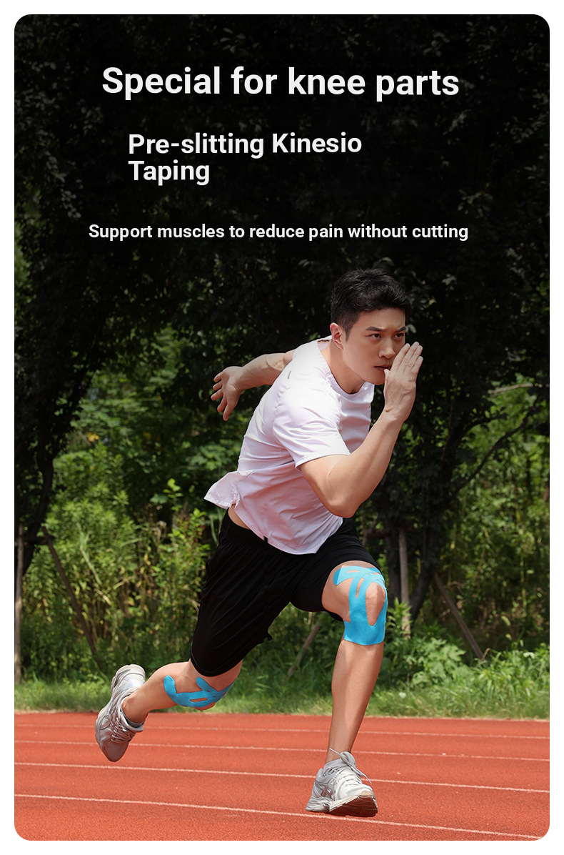 Pre-cut Knee Muscle Patch, Elastic Muscle Patch, Sports Protective Tape, Pre-cut Muscle Patch_voghion.com