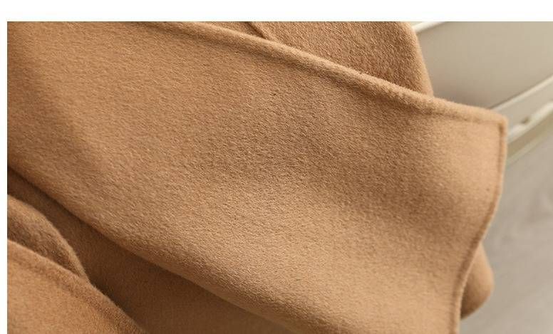 Elegant Double-Faced Wool Coat For Women – Slim Fit Long Trench Coat In Brick Red, Green, Black, Camel & Red_voghion.com