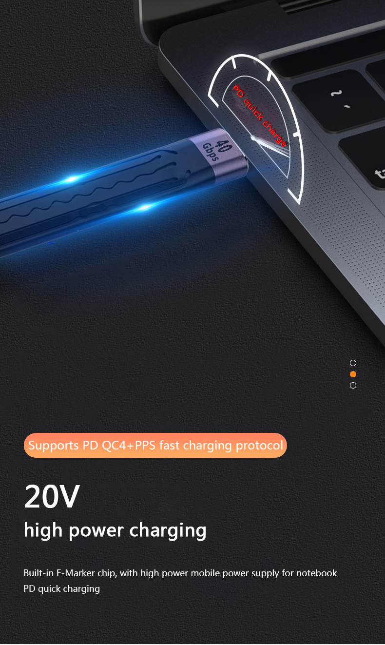 USB Type C Naar USB C 3.1 Gen2 40Gbps Datakabel Voor Book Pro USB C PD 100W QC4.0 Snel Opladen Video SSD Kort_voghion.com