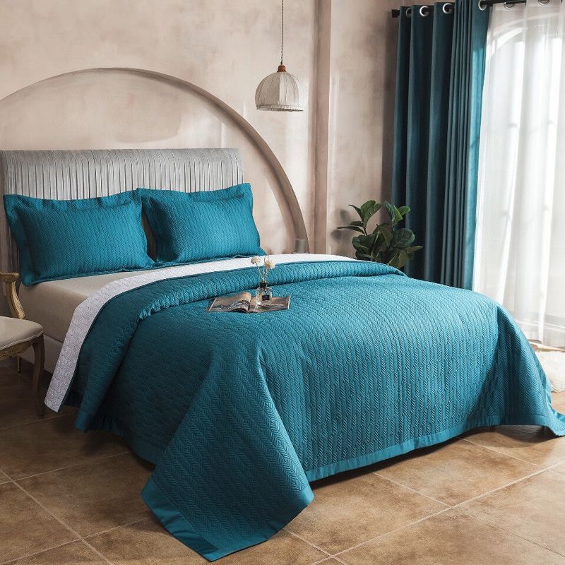 Copriletto in cotone di alta qualità, 100 pezzi, set da tre pezzi, trapuntato in cotone a fibra lunga, lenzuolo trapuntato in puro cotone, trapuntato da 1,8 m._voghion.com