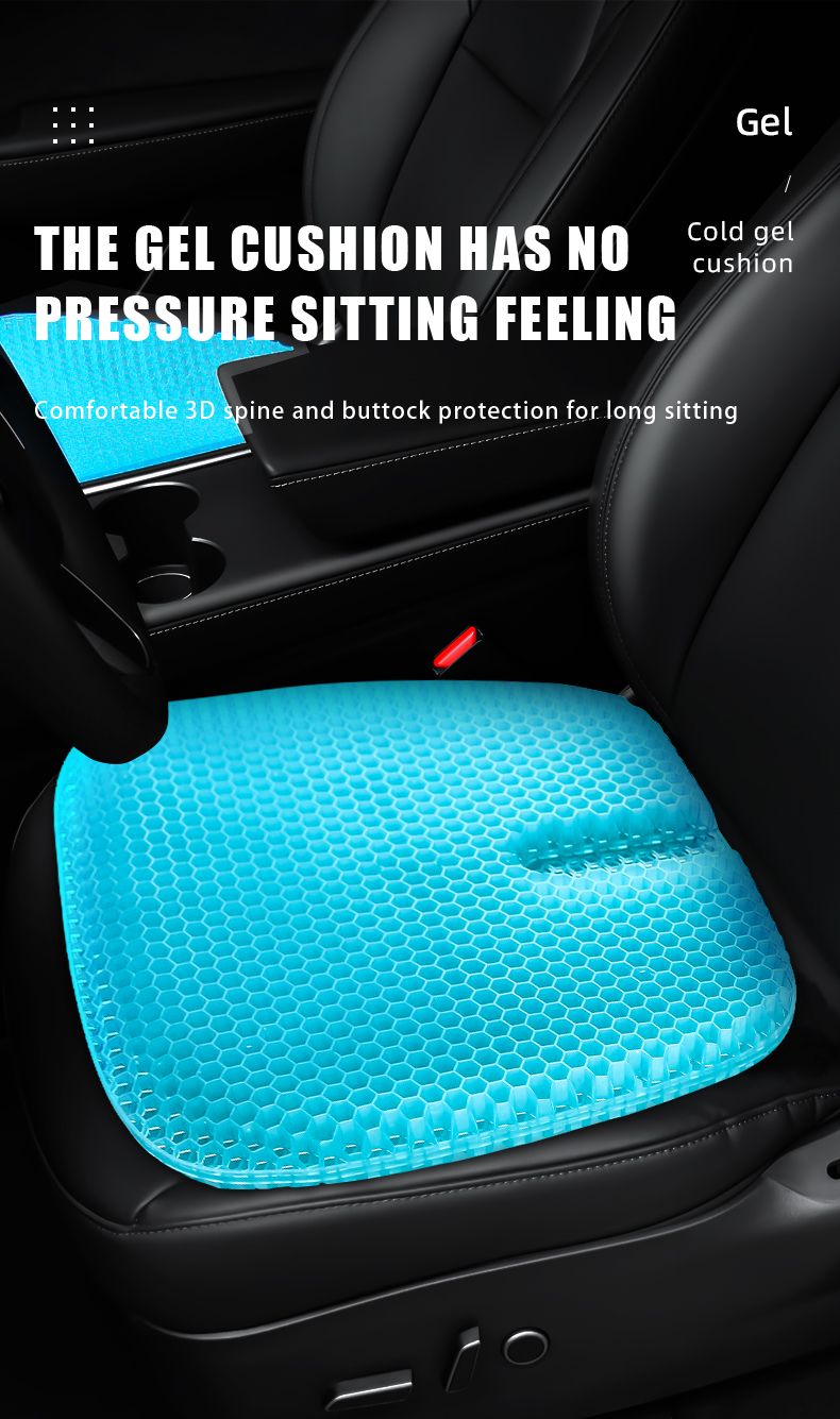 Gel-Sitzkissen für den Sommer, atmungsaktiv, Wabendesign zur Druckentlastung, Rücken- und Steißbeinschmerzen – für Rollstuhlfahrer im Homeoffice_voghion.com