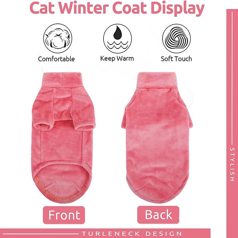 Gatti caldi d'inverno, maglioni a collo alto per gattini, abbigliamento da donna per cani di piccola e media taglia, giacca per gatti, cappotto per cuccioli, di PawParty Store_voghion.com