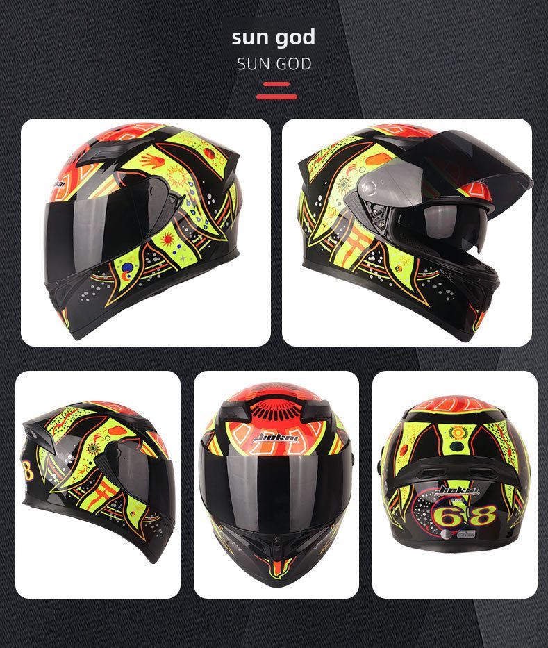 Doppellinsen-Motorradhelm Herren-Trailrunning-Helm Elektrischer Damen-Winter-Vollschutzhut-Integralhelm_voghion.com