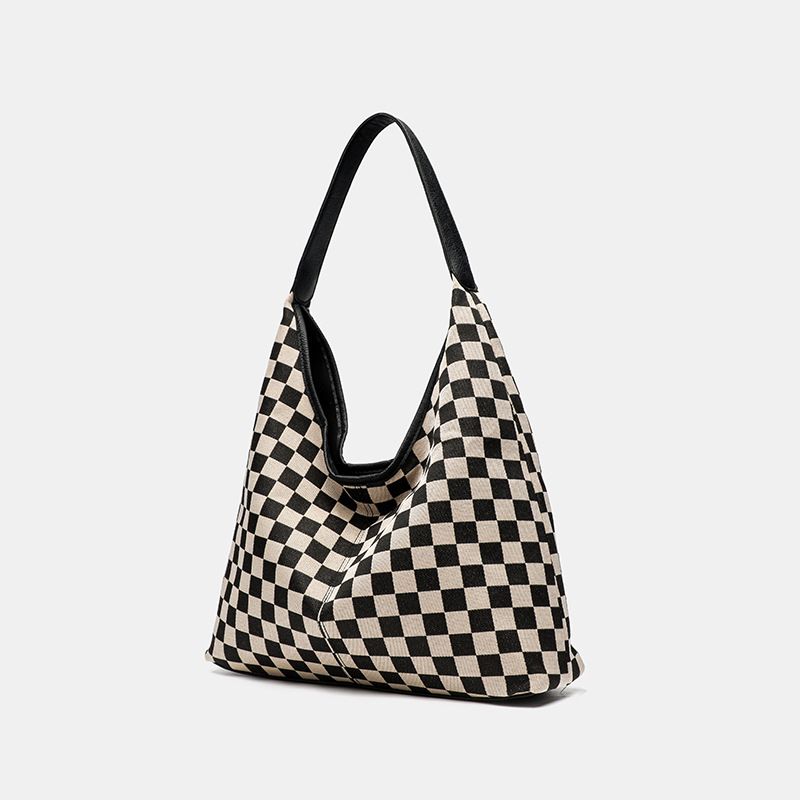 New Plaid Tote Shoulder Women's Fashion Trend Large Capacity Commuting Bag_voghion.com