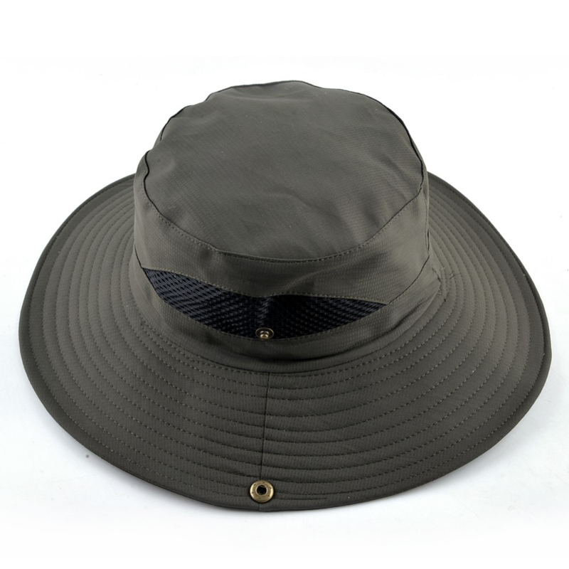 Solid color sun hats for men Outdoor Fishing cap Wide Brim Anti-UV beach caps women Bucket hat Summer Hiking camping_voghion.com