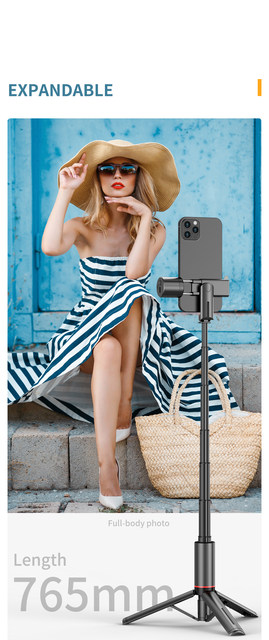 2023 NEI Portable Kabellos Bluetooth Telefon Teleskop Selfie Stick Stativ Mat Fëlllicht fir Huawei iPhone 13 Android Xiaomi_voghion.com