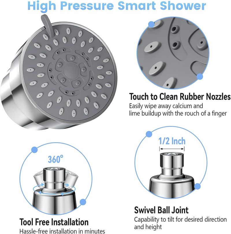 3-Mode Shower Filter - 15-Stage Hard Water Treatment With Chlorine Removal_voghion.com