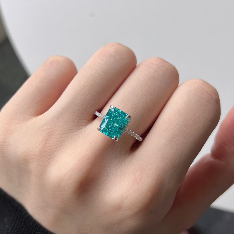 Set di gioielli pregiati in argento sterling 925, anello Paraiba, orecchini, collana, smeraldo, zircone, gioielli di alta gamma_voghion.com