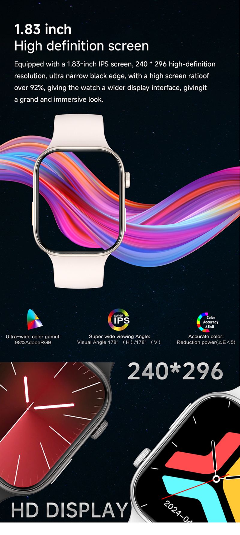 Akıllı Saat 2025 | 1,83 inç HD Ekran | Çoklu Spor | Bluetooth Arama | Kalp Atış Hızı | iOS Android İçin_voghion.com