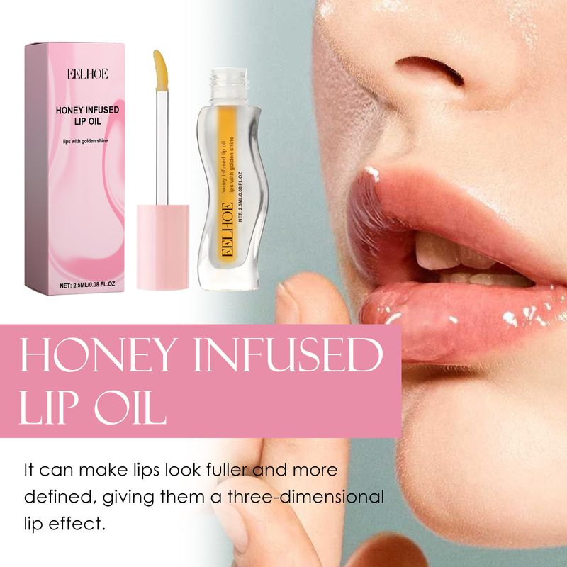 Honing hydraterende lipolie hydrateert de lippen, vermindert liplijntjes, voorkomt droogheid en barstvorming en hydrateert de lippen_voghion.com