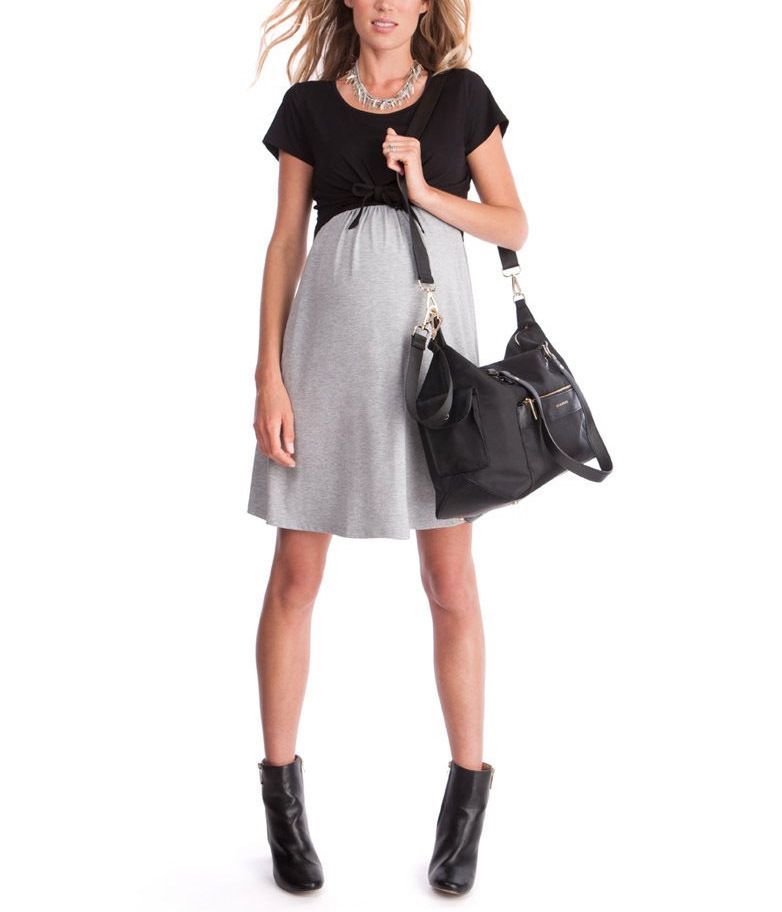 Abito premaman estivo a maniche corte abbinato al colore, completo da allattamento con lacci_voghion.com